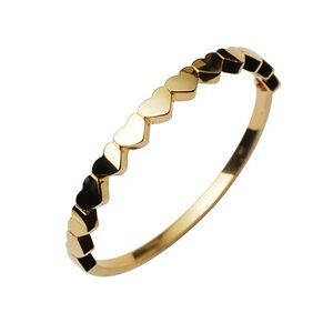 14K Gold Heart Band Ring